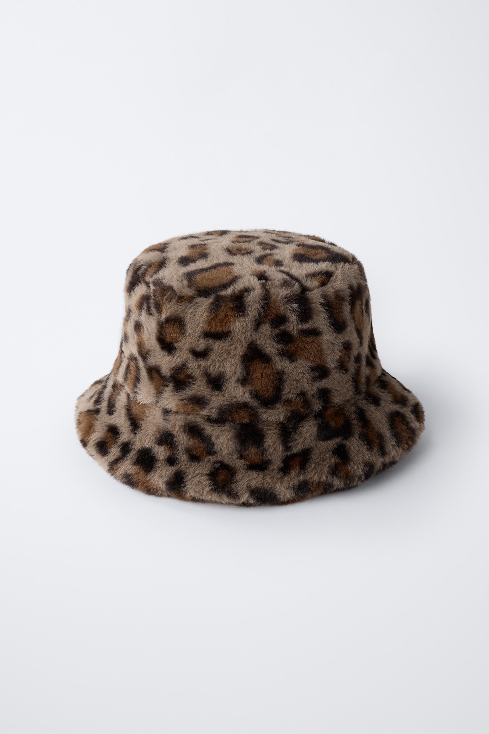 BONNET BOB EFFET FOURRURE ANIMAL PRINT